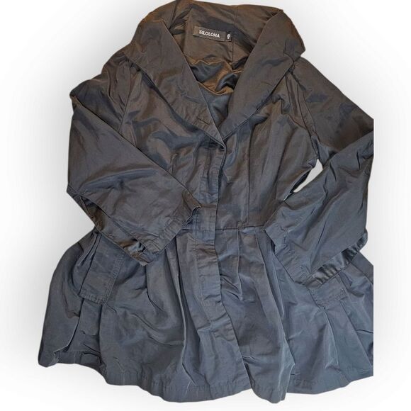 Silona BLACK Fit & Flare Water Repellent Jacket Medium - Picture 2 of 13